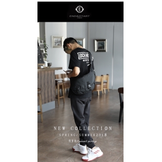 潮牌单肩包月牙包卡扣包男士斜挎包休闲防水尼龙邮差包男