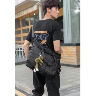 日系潮牌简约单肩包机能风男女斜挎包尼龙布大容量手提包托特包