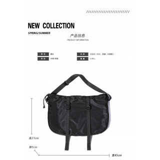 潮牌单肩斜挎背包工装风邮差包运动健身包尼龙帆布旅行包男女书包