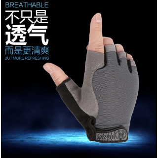 夏季户外防晒男女手套薄款骑行半指手套登山情侣防滑自行车手套