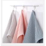 图强 纯棉毛巾家用成人男女柔软不易掉毛华夫格速干全棉面巾3条装