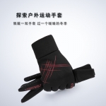 PU触屏健身户外手套骑行防寒手套冬季外贸加绒手套