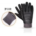 男士冬御寒PU手套开车骑车户外触摸屏手套防风防水保暖时尚手套