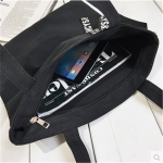 韩版帆布包潮帆布购物袋休闲百搭拉链包包帆布包环保文艺拉链女包