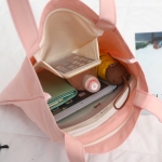 ins网红款韩国可爱少女粉红豹情侣单肩手提帆布包斜跨百搭购物袋