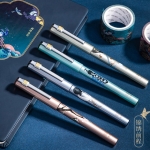 得力直液式走珠中性笔（4支一盒）