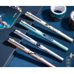 得力直液式走珠中性笔（4支一盒）