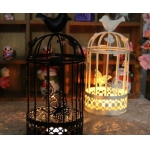 Zakka杂货 8160大号鸟笼烛台铁艺摆件 创意镂空蝴蝶金属工艺品(不带蜡烛)