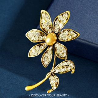 韩版高档钻石珍珠胸针