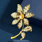 韩版高档钻石珍珠胸针