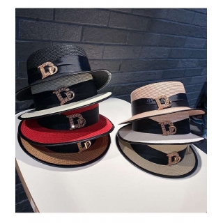 新款草帽女法式平顶礼帽