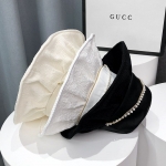 设计感链条珍珠渔夫帽子女春夏季遮阳防晒太阳帽时尚洋气小众盆帽