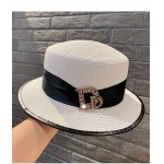 新款草帽女法式平顶礼帽