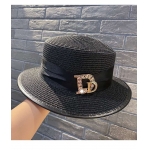 新款草帽女法式平顶礼帽