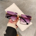 新款网红无框切边时尚防晒太阳镜