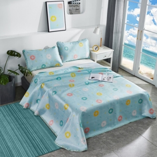 LOVO印花可水洗软凉席三件套（甜蜜转圈圈）