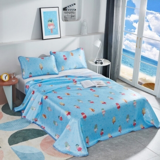 LOVO印花可水洗软凉席三件套（甜甜雪糕）
