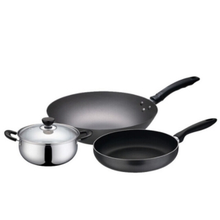 苏泊尔爱家必备三件套T1405T/32cm炒锅+20cm汤+26CM煎锅