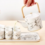 NOKA  8件套大理石纹陶瓷套装水具 NOKA-10822