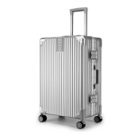 逸出行20寸复古铝框拉杆箱 银色...