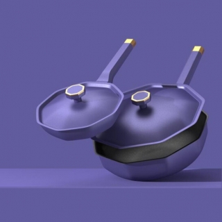 荣事达（Royalstar）薰衣草.轻持料理锅2件套RG-TZ3202MD