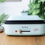 柏翠 ( petrus) 多功能锅料理锅 电烧烤锅电火锅烧烤炉家用电蒸锅 复古绿