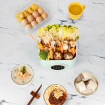 柏翠（Petrus）电煮锅 电热锅 1.2L小电锅一体宿舍办公室小型家用多功能火锅煮面锅PE2360 小仙绿