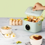 柏翠（Petrus）电煮锅 电热锅 1.2L小电锅一体宿舍办公室小型家用多功能火锅煮面锅PE2360 小仙绿