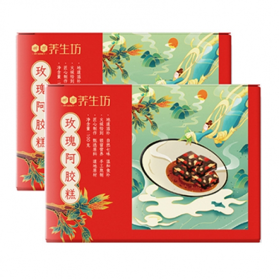 明园养生坊 玫瑰阿胶糕100g（10包*10g)2盒装