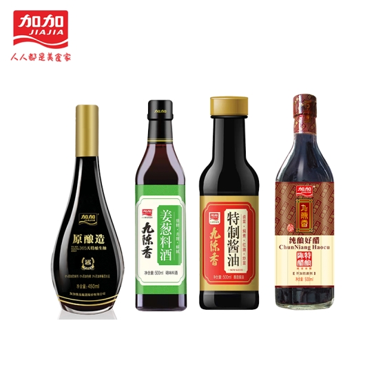 加加九陈香系列C款： 加加特级原酿造450ml*1瓶 九陈香姜葱料酒500ml*1瓶 九陈香特制酱油500Ml*1瓶 九陈香陈醋500Ml*1瓶
