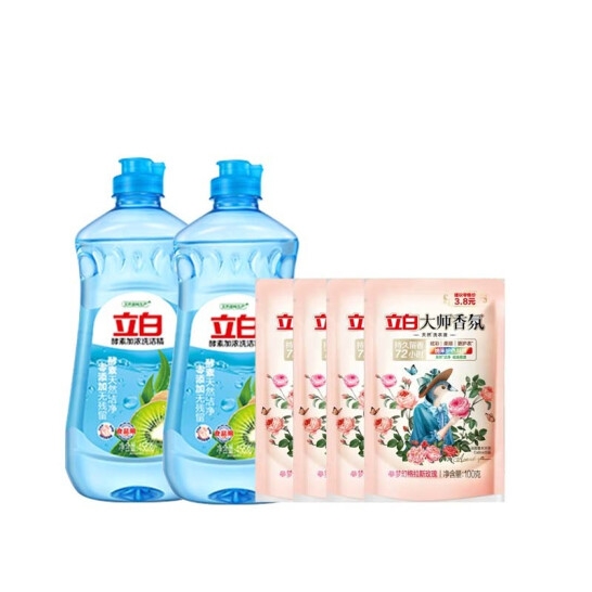 立白酵素洗洁精455g洁净六件套...