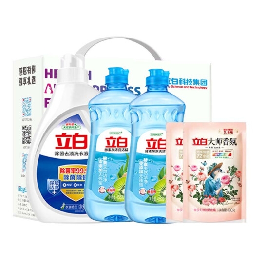 立白除菌洗衣液1.05kg酵素洁净五件套(2160g)（普通装）