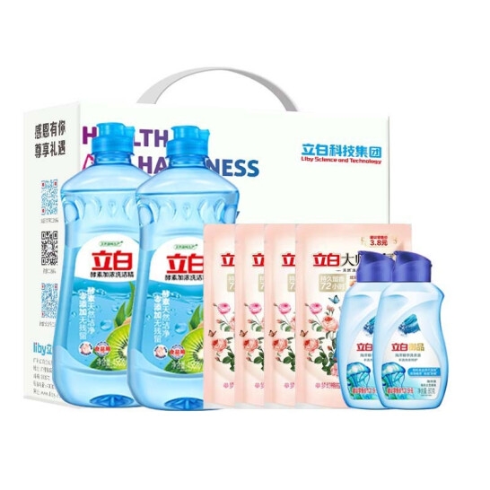 立白酵素洗洁精455g洁净八件套(1470g)（彩盒装）