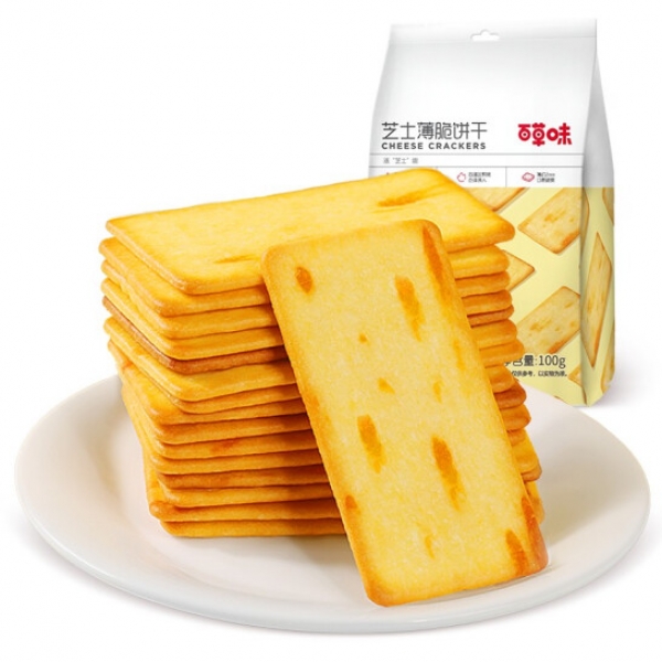 百草味芝士薄脆饼干100g*3（L5）