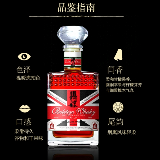 BOLETIGA纪念版威士忌英国进口洋酒40度礼盒装赠2个酒杯（500ml*2瓶礼盒装）